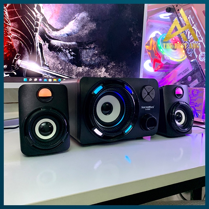 Loa Máy Tính Bluetooth Để Bàn LED RGB 2.1 Soundmax A600 Loa Vi Tính Nghe Nhạc Laptop Pc Gaming Có Dây