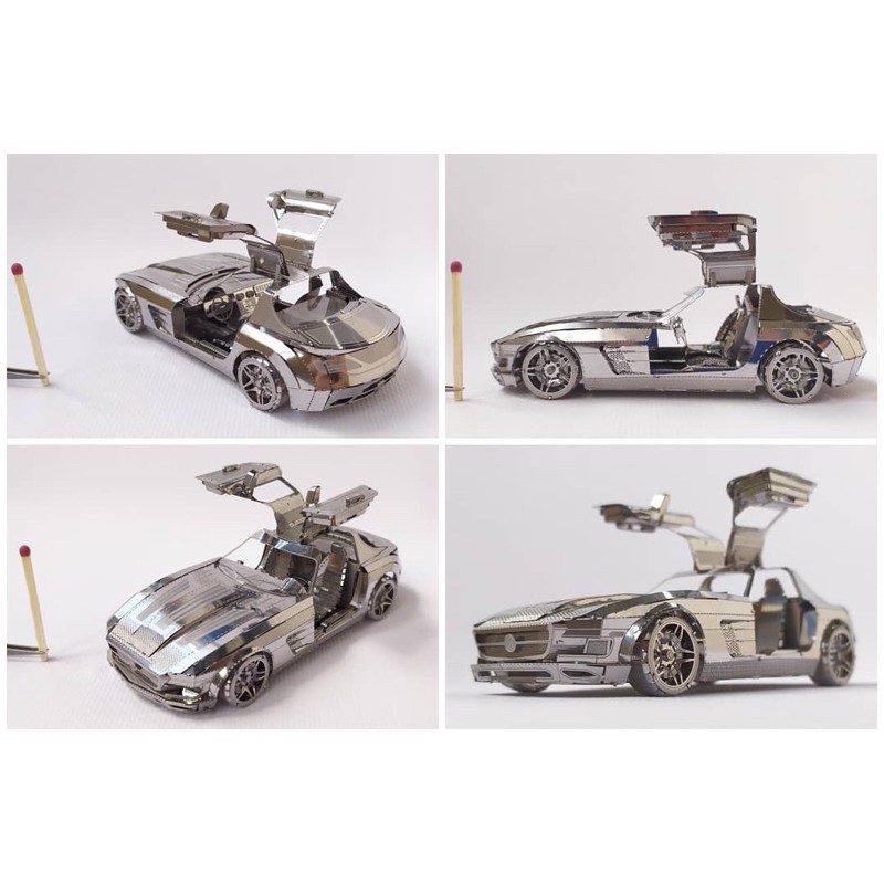 Mô hình 3D kim loại lắp giáp Mercedes-Benz SLS AMG GT [Chưa lắp]