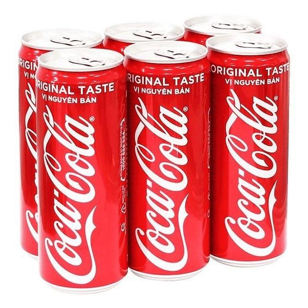 Nước ngọt có ga Coca Cola vỉ 6 lon loại 320ml