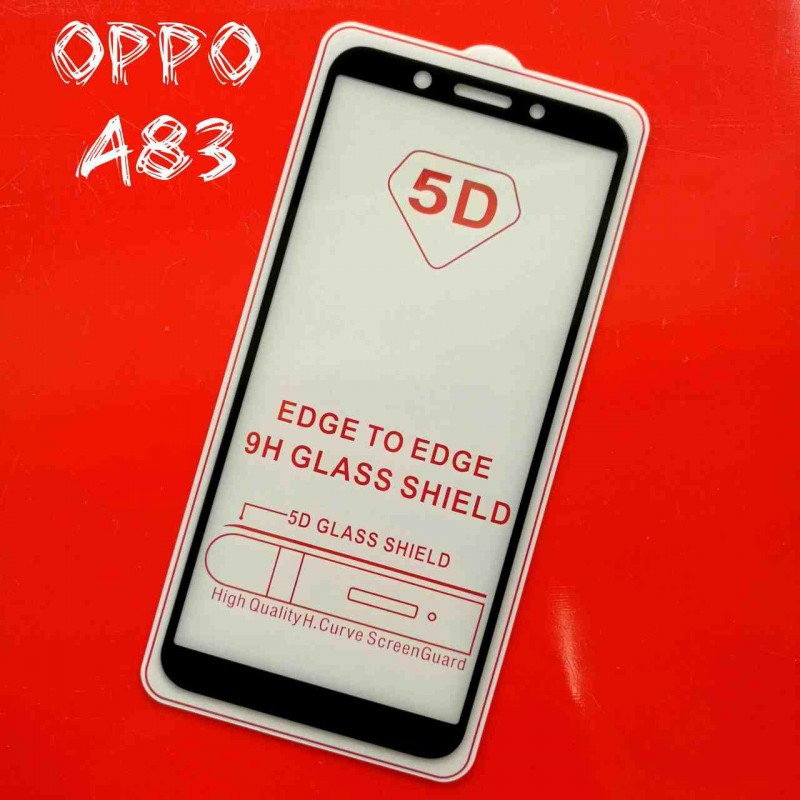 cường lực 5d full keo cho oppo a83(trắng-đen)