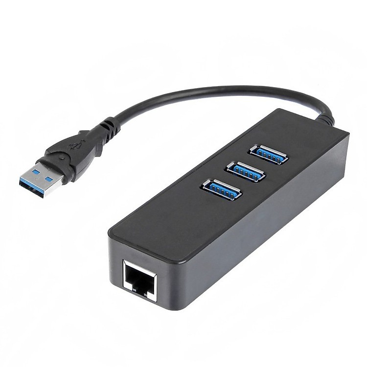 Hub USB 1 ra 3 chuẩn 3.0 kèm cổng Gigabit RJ45 10-100-1000mbps KY-888 - Hãng phân phối