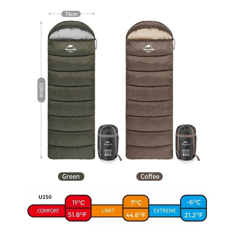 Túi ngủ dã ngoại văn phòng NatureHike NH20MSD07 U150 có mũ