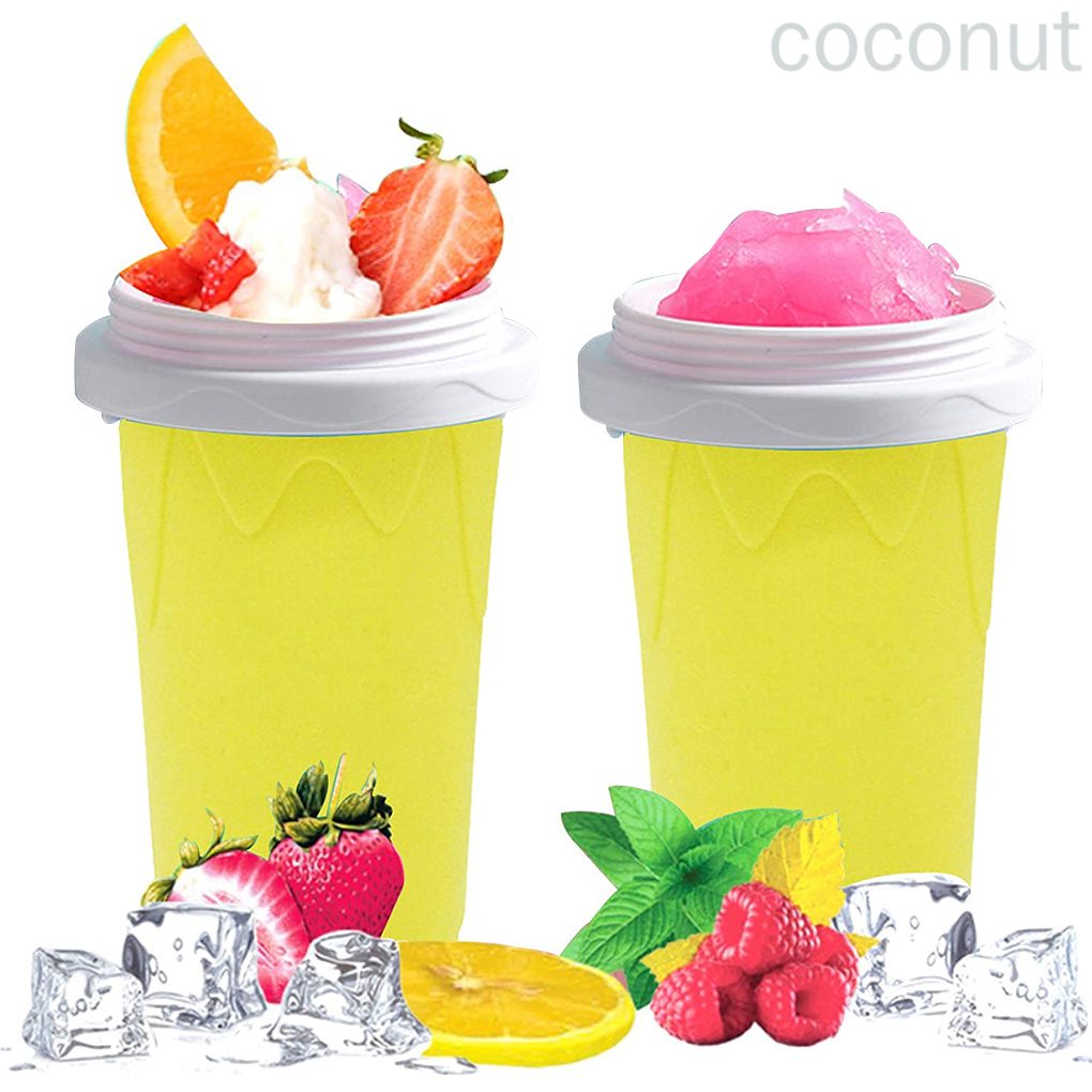 Ly silicon thiết kế có gắn thìa làm sinh tố kem tuyết/smoothie/kem/đá bào DIY