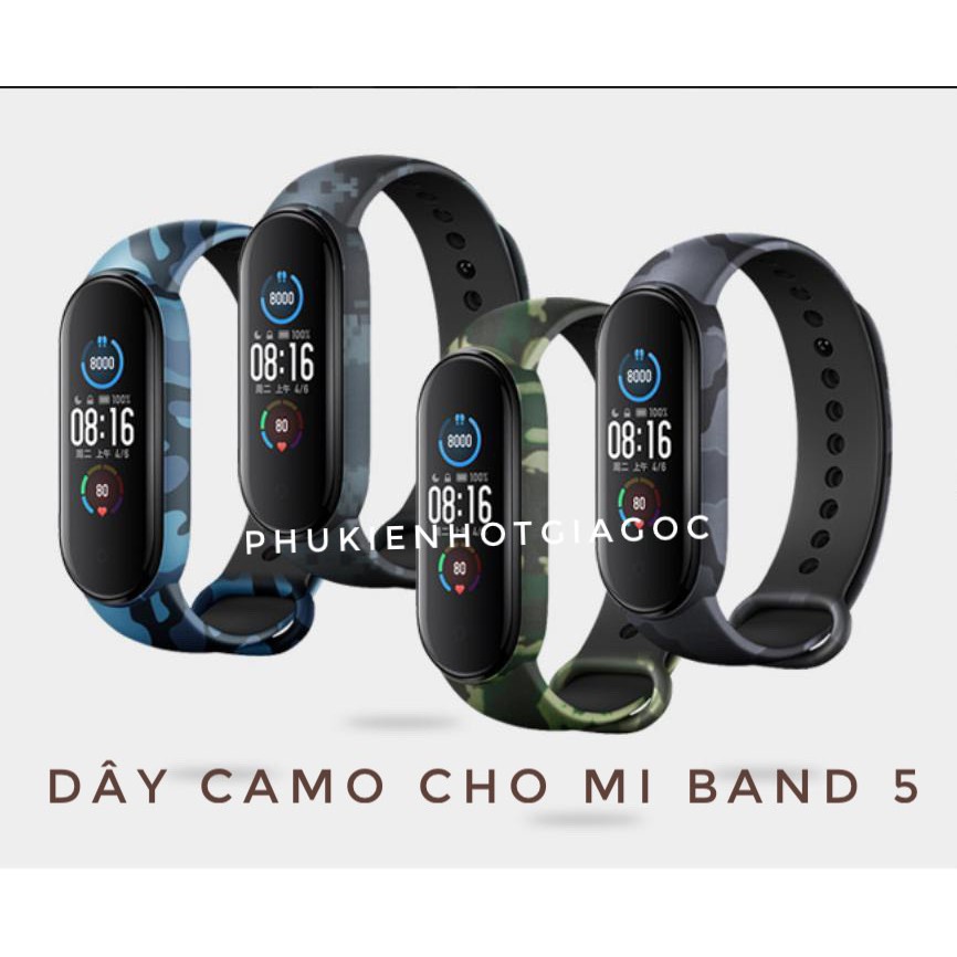 (SẵnVN) Dây đeo camo rằn ri màu lính Xiaomi Miband 6 / Mi band 5 ; Dây thay thế cá tính Mi band 3 , 4 , 5 , 6