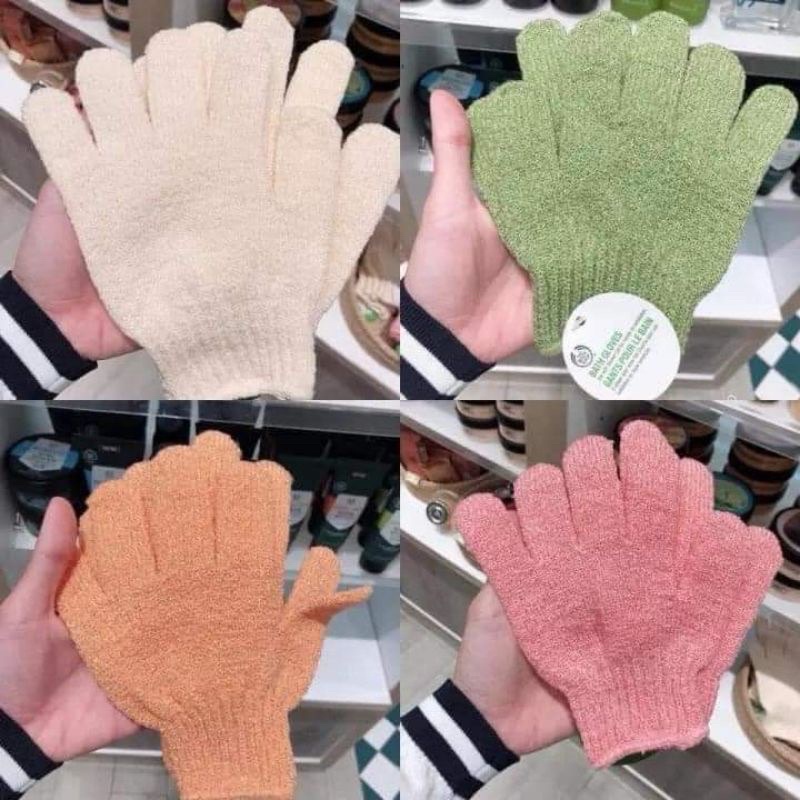 [ĐỦ BILL] Găng tay tắm The Body Shop Bath Gloves hỗ trợ matxa &amp; tạo bọt, cho da láng mịn &amp; ngừa mụn