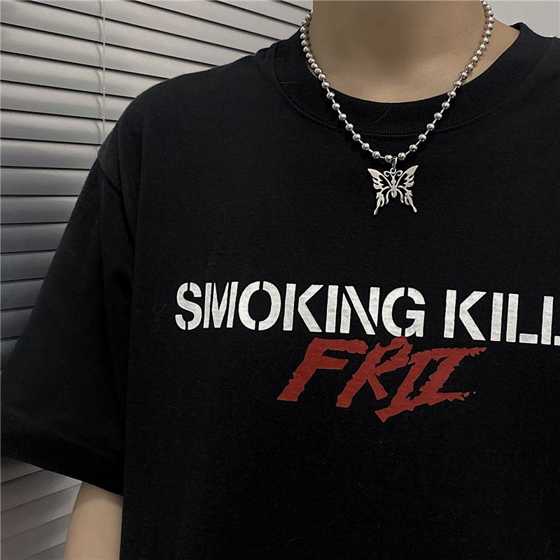 Vòng Cổ Gắn Mặt Hình Bướm Cá Tính Độc Đáo Phong Cách Hip-Hop