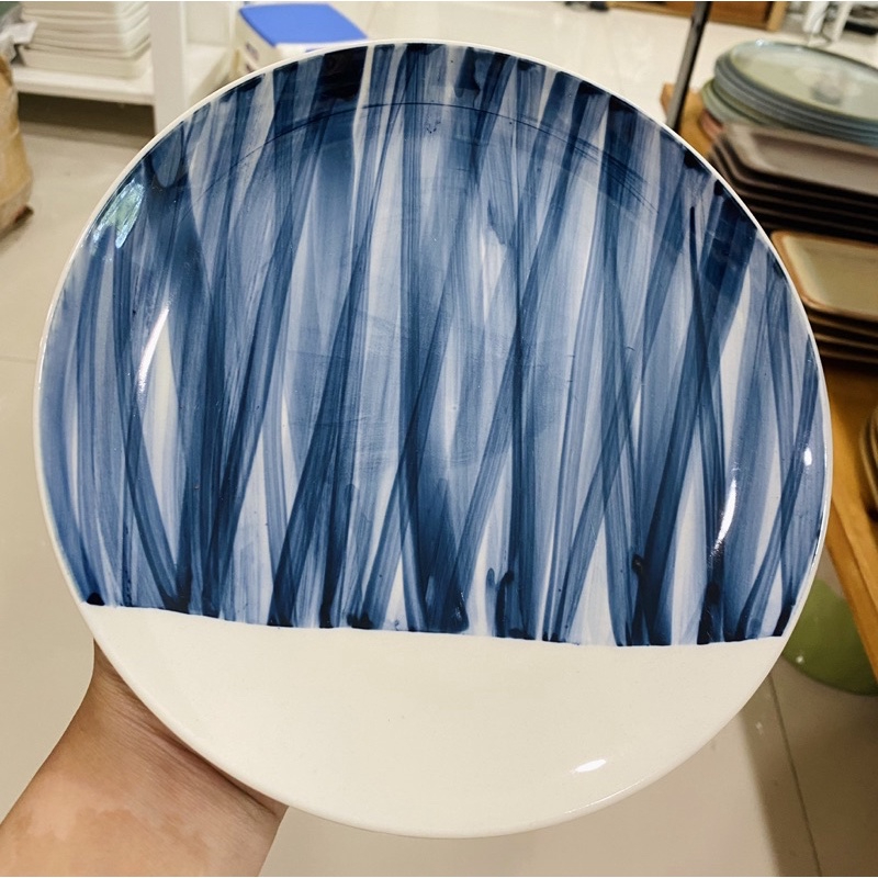 Đĩa gốm vẽ hoa đường kính 20cm - Hàng xuất khẩu