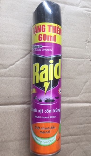 [Combo] 3 bình xịt côn trùng Raid 600ml TẶNG 10% mỗi bình = 660ml
