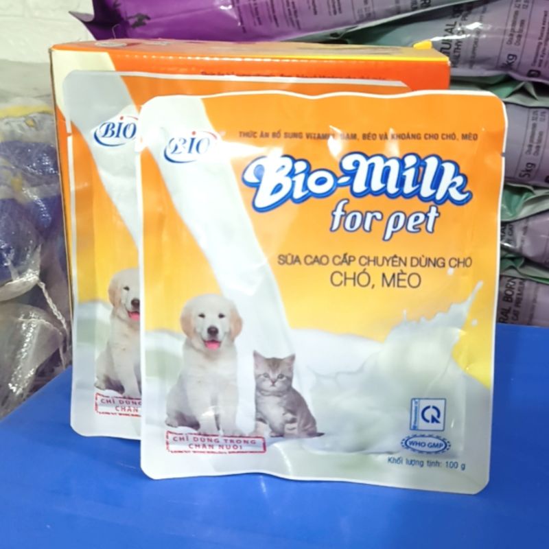 [Mã PET50K giảm Giảm 10% - Tối đa 50K đơn từ 250K] Sữa cho chó mèo con sơ sinh Bio Milk gói 100g