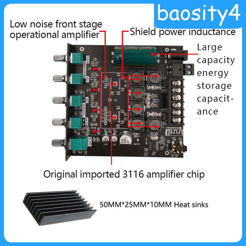 [baosity4]2.1 Channel 5.0 Bluetooth Audio Digital Amplifier Board Module 