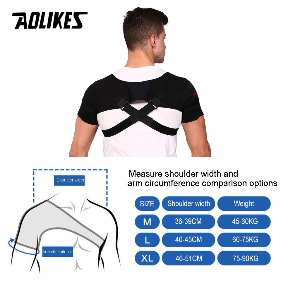 Dây đai quấn bảo vệ lưng và vai AOLIKES hỗ trợ tập gym thể thao điều chỉnh được tiện lợi