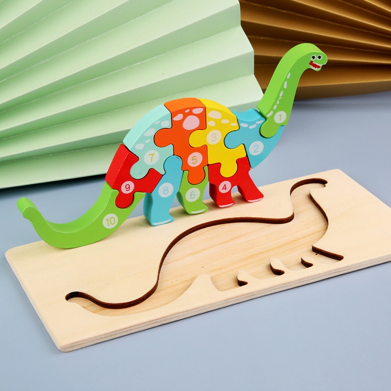 Đồ chơi gỗ xếp hình giáo dục sớm cho bé, Bảng đồ chơi Trẻ em bằng gỗ 3D câu đố với mảnh ghép lớn, Nhiều mẫu - BABO