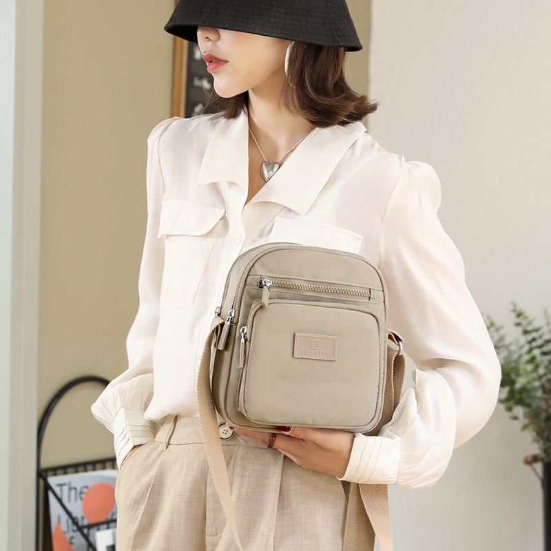 Túi Đeo Vai Hình Vuông Cỡ Nhỏ Vải Canvas Nylon Phong Cách Mới Cho Nữ