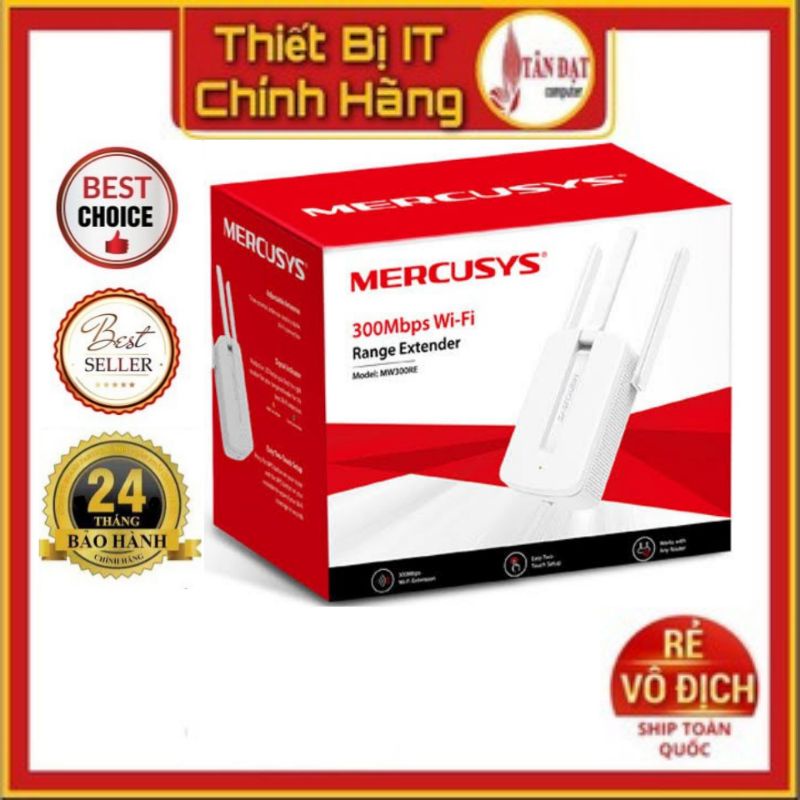 Kích sóng wifi Mercusys MW300re 3 râu cực mạnh- chính hãng mới 100%