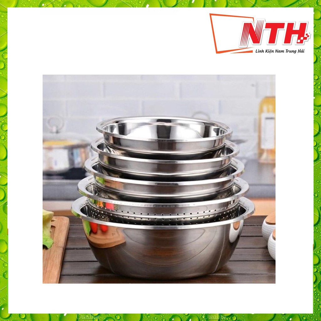 BỘ 5 THAU RỔ -18 ĐÉN 26 CM - KHÔNG NẮP