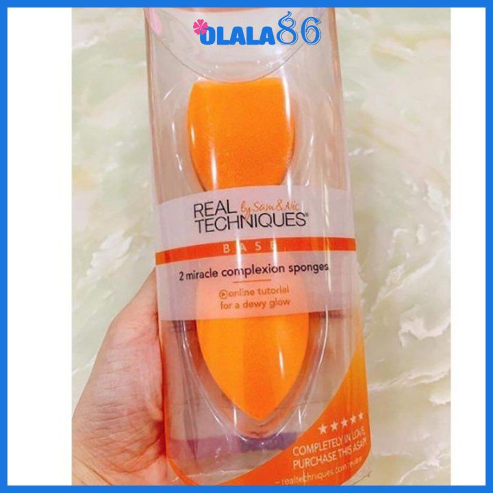 Mút trang điểm tán kem nền real techniques  OLALA 86 trang điểm mềm mịn, bông mút nhúng nước nở to
