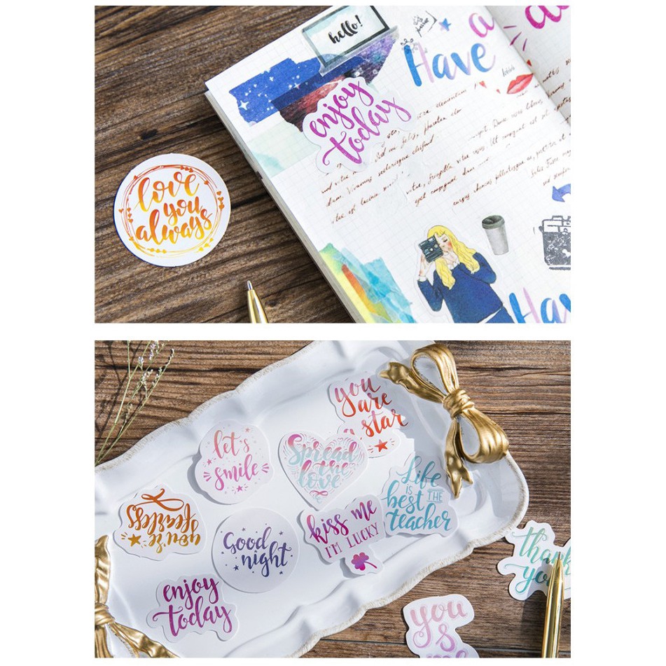 Set 46 Miếng Dán Trang Trí Sổ Lưu Niệm/Nhật Ký/Sổ Tay Đa Năng Tiện Dụng