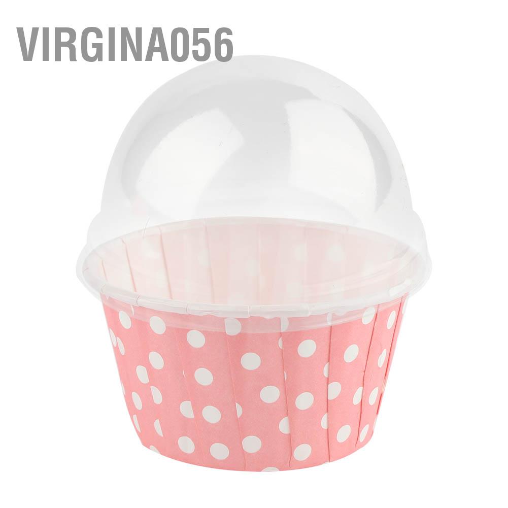 Virgina056 100PCS Mini Cupcake Liners Paper Round Cake Baking Cups Muffin Cases with Lid
