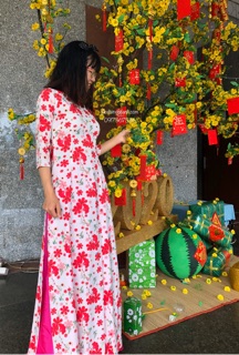 Áo dài hoa nhí - có hình thật