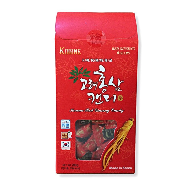 Kẹo hồng sâm Hàn Quốc 6 năm tuổi gói 200gr