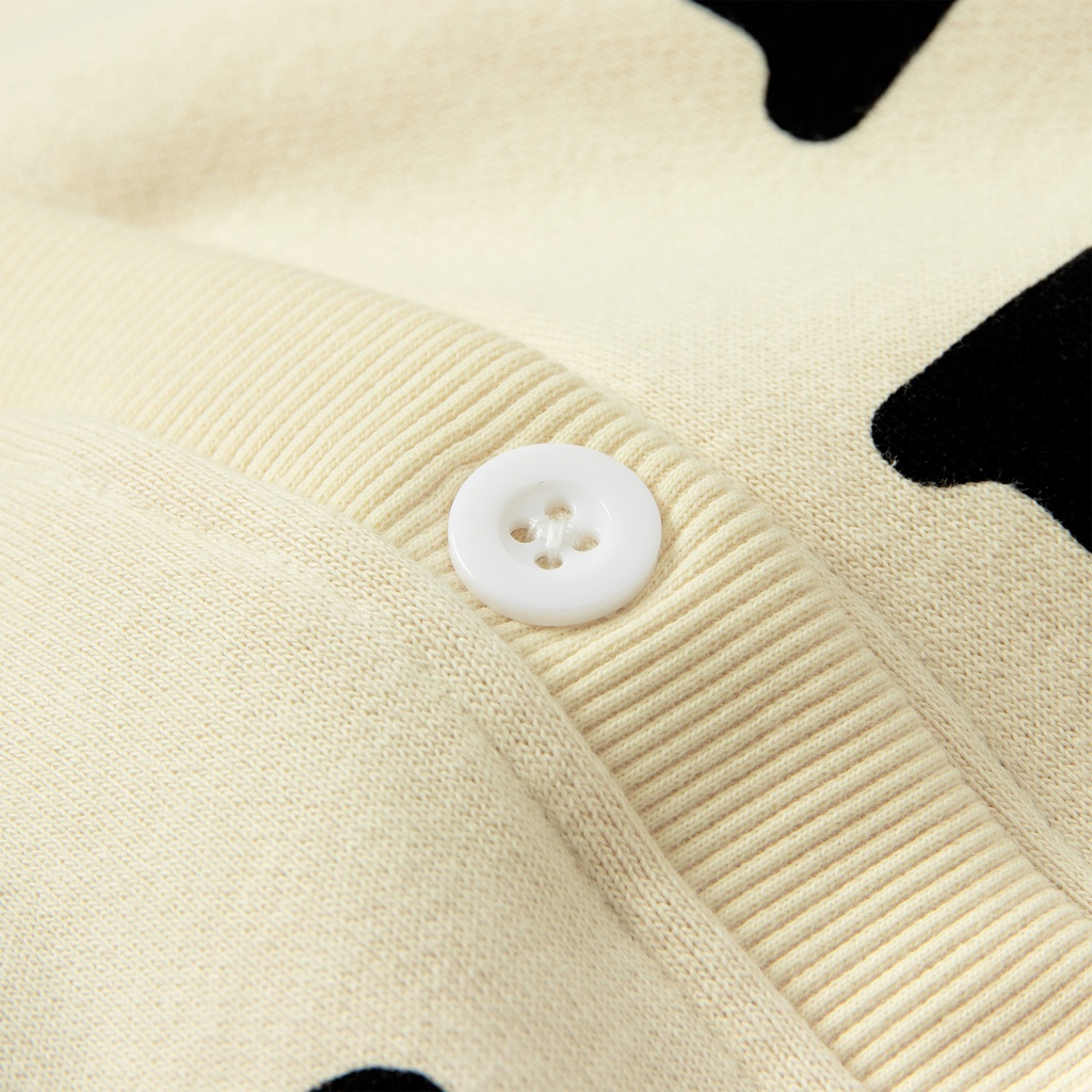 DirtyCoins Áo Khoác Print Cardigan - Ivory/Black