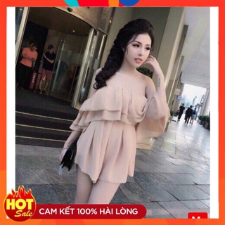 Jum bèo xếp ly hai tầng vai trễ chất liệu voan mềm mịn thoáng mát yummyfashion1