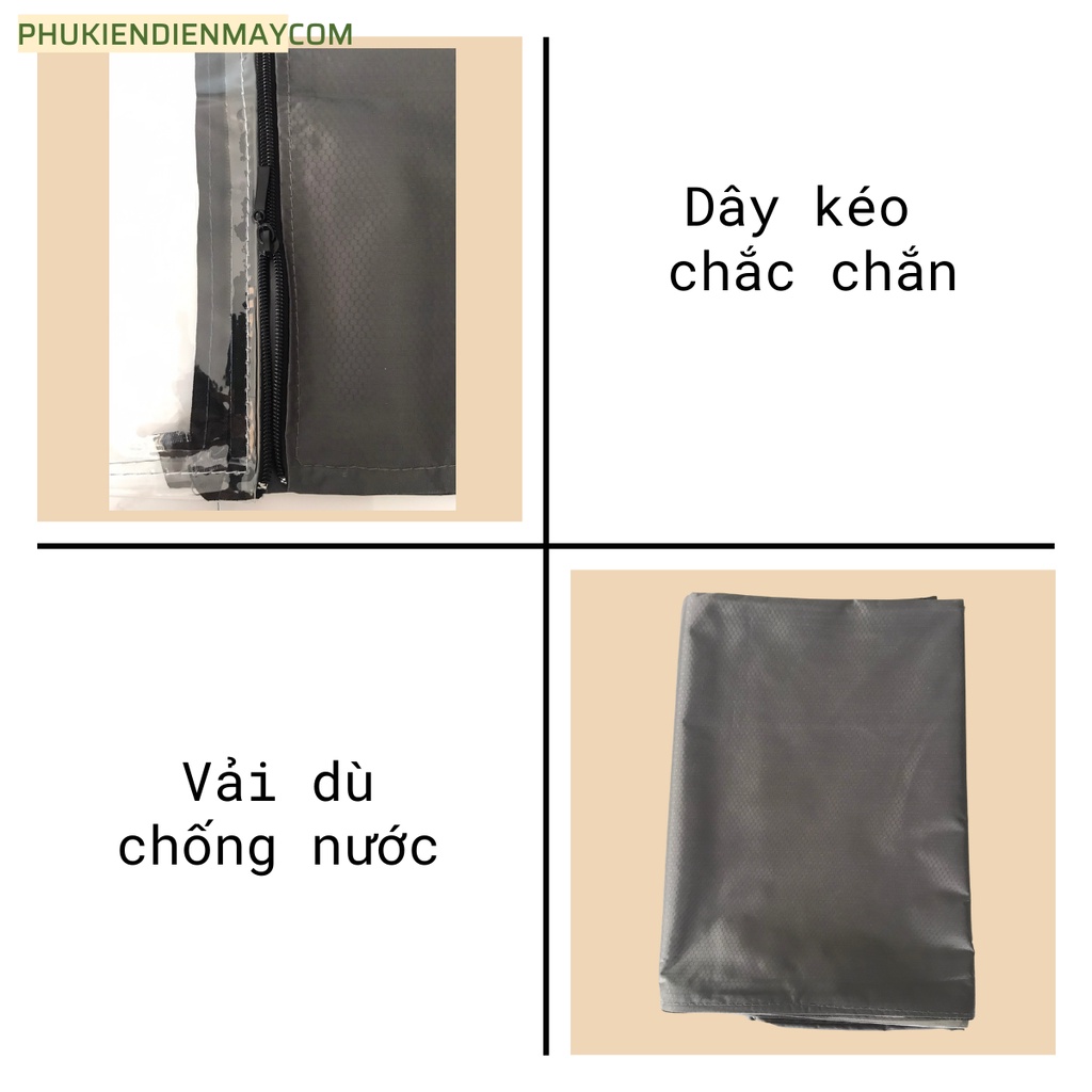 Áo máy giặt cửa ngang (cửa trước) vải dù cao cấp chống nắng- nước cực tốt, vỏ bọc máy giặt đủ kích thước từ  đến 12kg