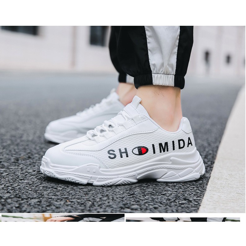 GiàyThể Thao   Nam  Giày Sneaker giữ nhiệt đi êm mềm lót thoáng khí mới nhất đế đúc mầu trắng 2020 hd51