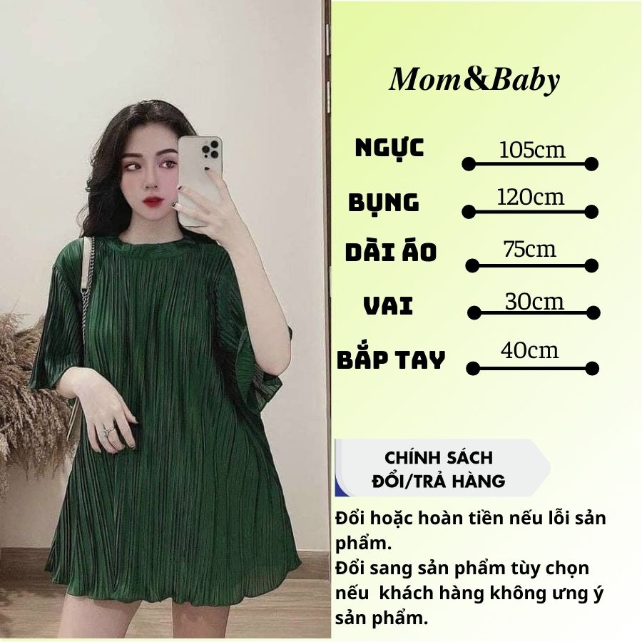 Áo bầu ngắn tay dập nhăn thời trang thiêt kế Mom and Baby M545
