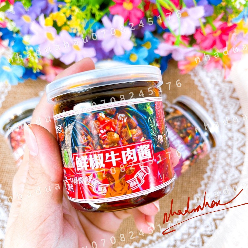 Một hủ sốt gia vị thịt bò trộn cơm/ mì trộn ăn liền Hongkong hủ 100gam