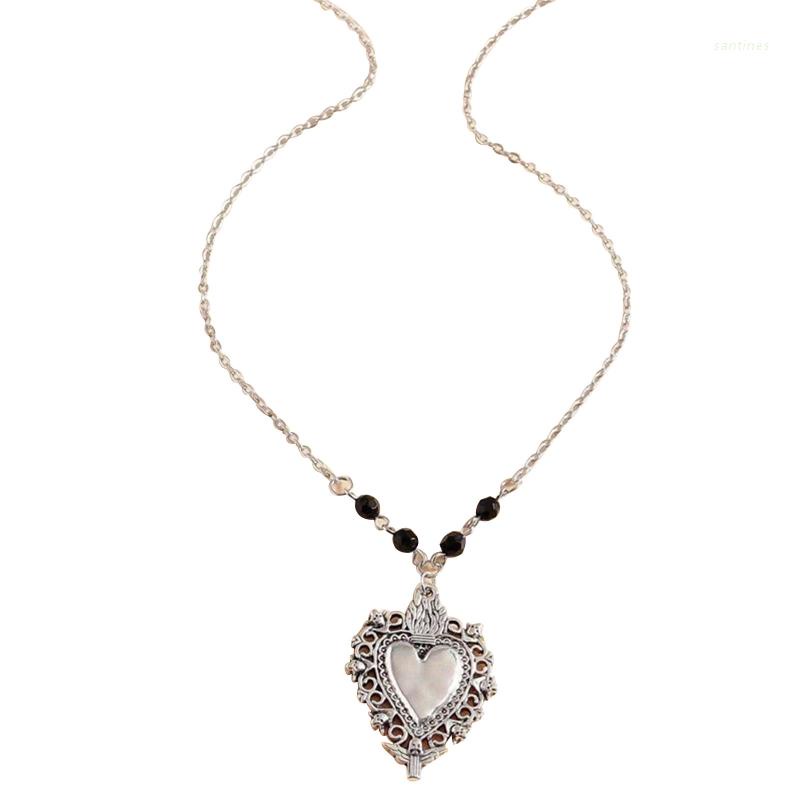 Vòng cổ Hợp Kim Hình Trái Tim/ Bộ Xương Phong Cách Punk Gothic Cho Tuổi Teen