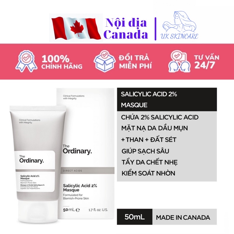[Chuẩn auth 100%, đủ bill, đi air ✈️] [MẪU MỚI 2021] Mặt nạ tẩy da chết The Ordinary - Salicylic Acid 2% Masque ( 50mL )