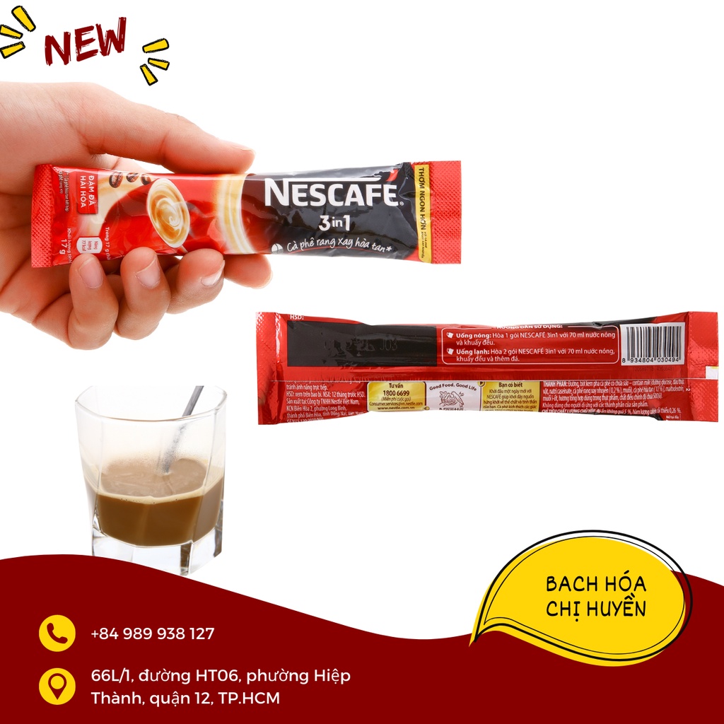 Cà phê sữa NesCafé 3 in 1 đậm đà hài hòa 340g