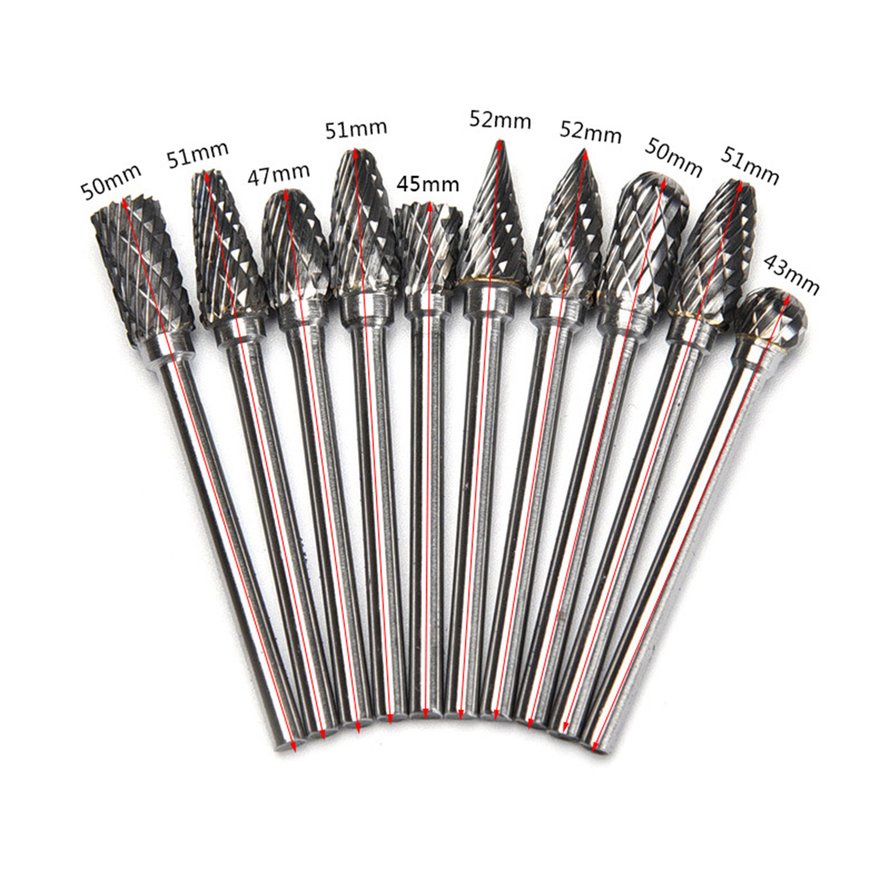 [Hàng mới về] Set 10 mũi khoan nha khoa bằng thép vonfram cacbua 3mm 1209