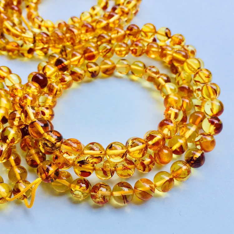 Vòng tay Amber hổ #phách xác hoa Cooper chuỗi dài-Minh Tâm Jewelry