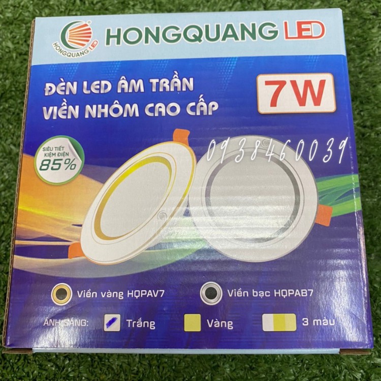 Đèn led âm trần viền nhôm cao cấp-7W Hồng Quang-BẢO HÀNH 2 NĂM - CHÍNH HÃNG