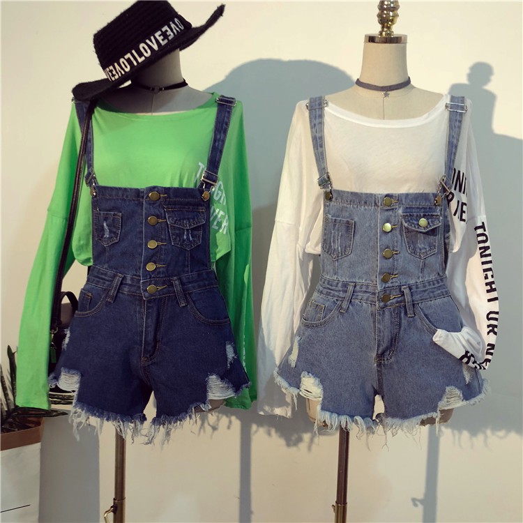 (order) Quần Yếm Short Bò rách ( có ảnh thật) | BigBuy360 - bigbuy360.vn