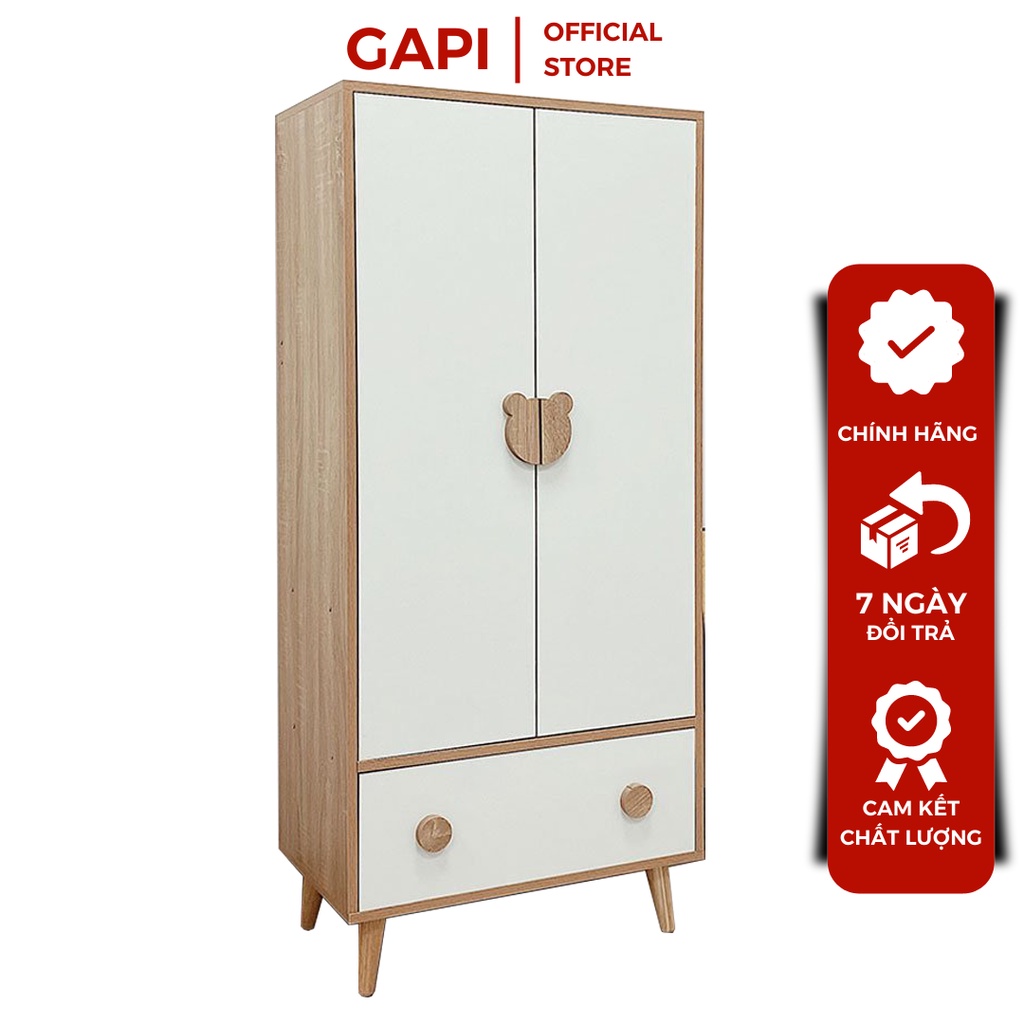 Tủ quần áo trẻ em ,tủ đựng quần áo cho bé bằng gỗ cho bé gái và bé trai - GP123