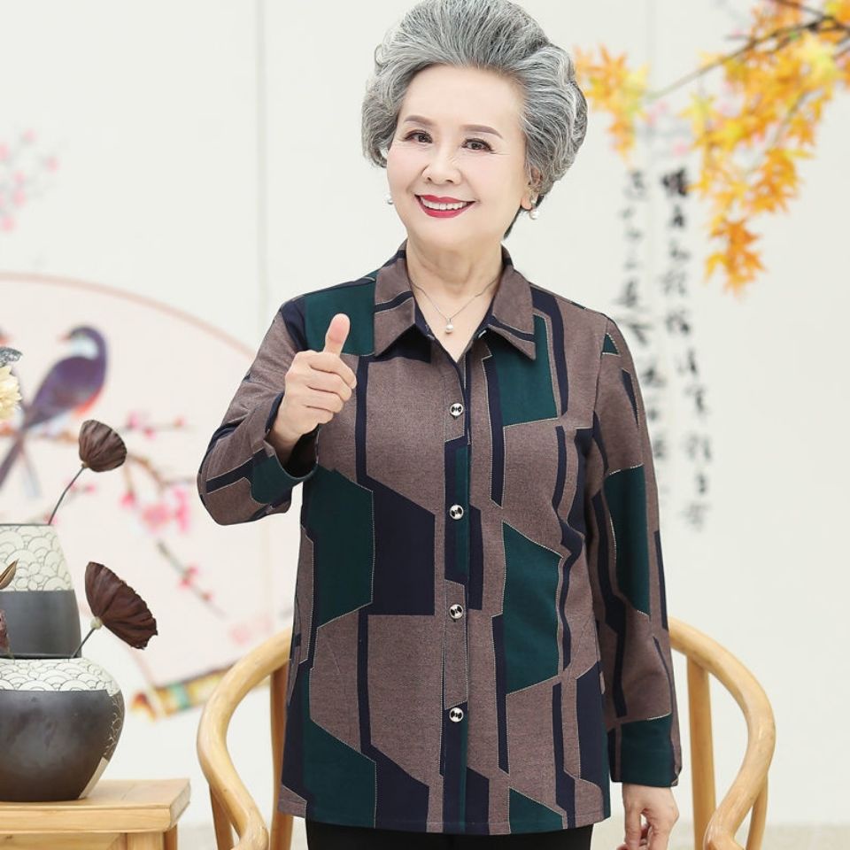✙Quần áo trung niên và người già, bà ba, sơ mi, size, dài tay xuân thu