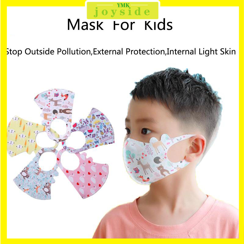 Thời Trang (Hàng Mới Về) Khẩu Trang Lụa Lạnh Thoáng Khí Chống Bụi In Hình Động Vật 3d Dễ Thương Cho Bé