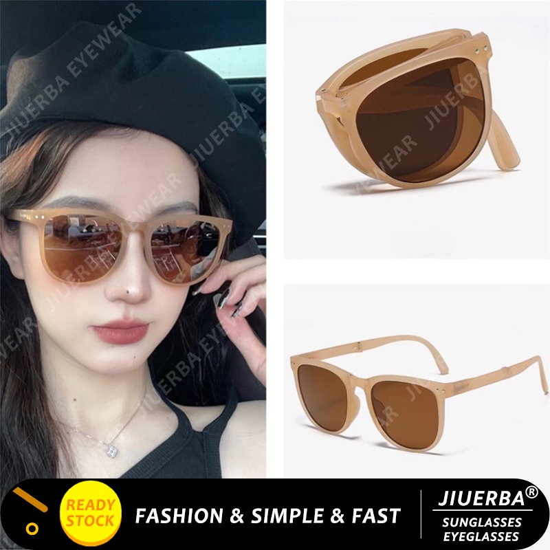 (JIUERBA) Kính Mát Nhiều Màu Sắc Chống Tia UV Có Thể Gập Lại Thời Trang Hàn Quốc Cho Nữ