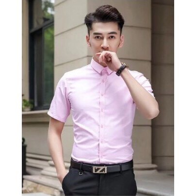 Áo sơ mi ngắn tay công sở chống nhăn không bai xù phong cách Hàn Quốc màu trắng