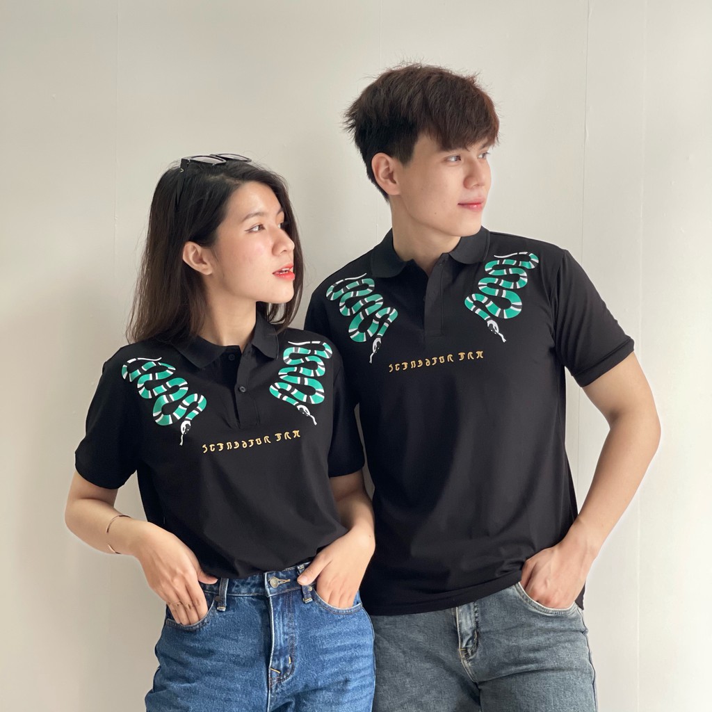 Áo phông Nam Nữ 🔅FULL SIZE🔅 Áo polo Gucci snake thêu rắn chất vải mềm mịn, thấm mồ hôi cực tốt