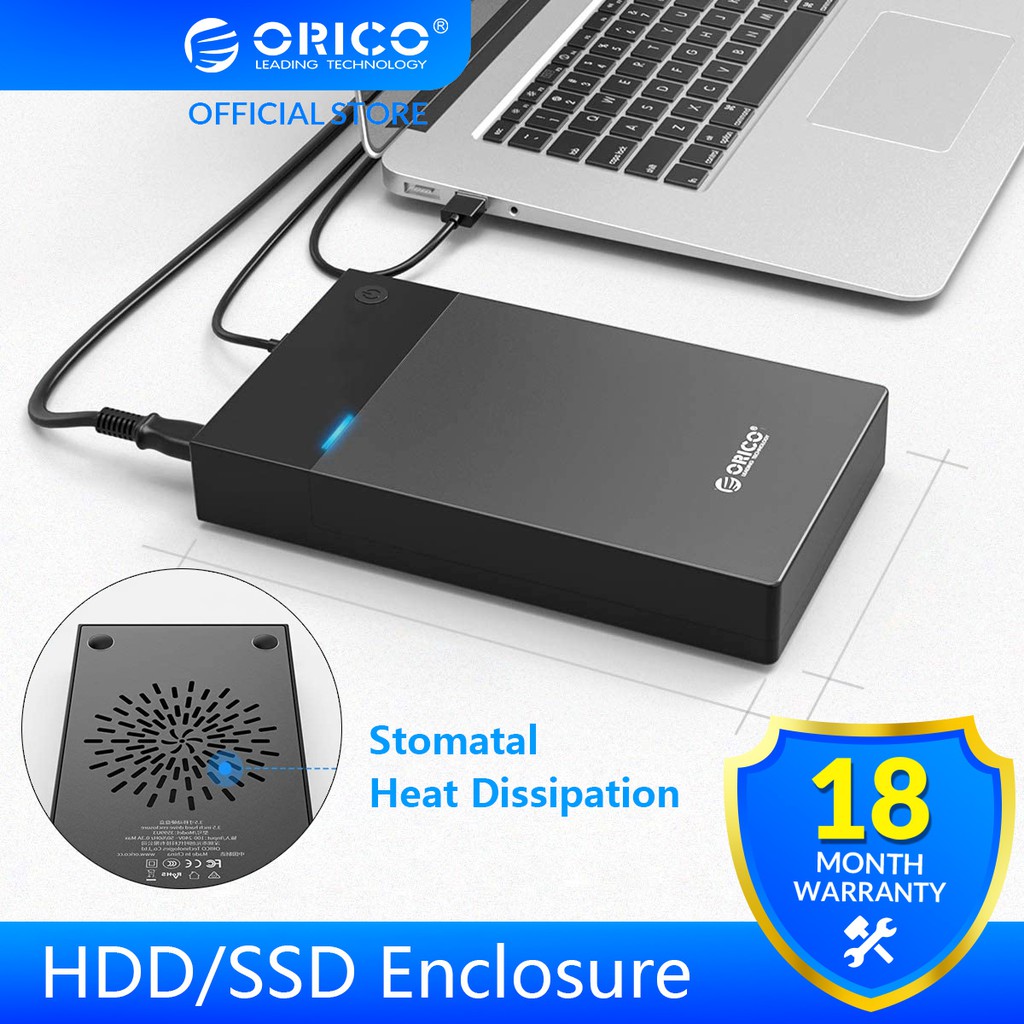 Hộp Đựng Ổ Cứng Di Động ORICO 3599U3 HDD UASP 3.5inch Nguồn Điện Lớn 12V SATA Sang USB 3.0 16TB Cho Máy Tính Tivi PS4