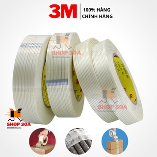 Băng keo sợi thủy tinh 3M-Mỹ, Scotch Filament Tape 897, băng dính 1 mặt cường lực siêu chắc