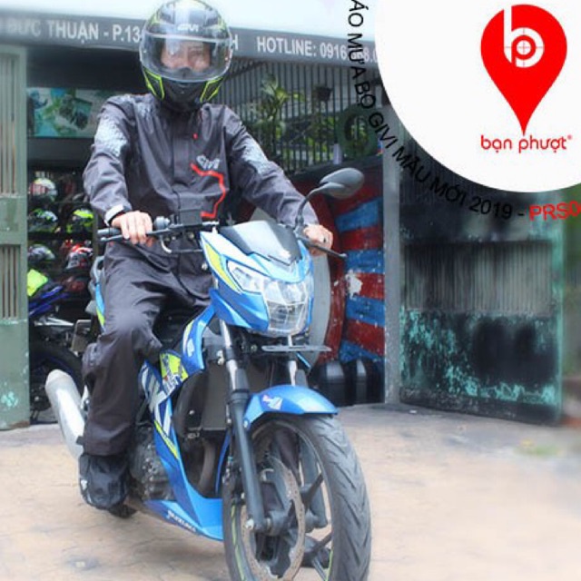 Bộ Quần Áo Mưa GIVI Vải Giáp PRS04.AX BLACK