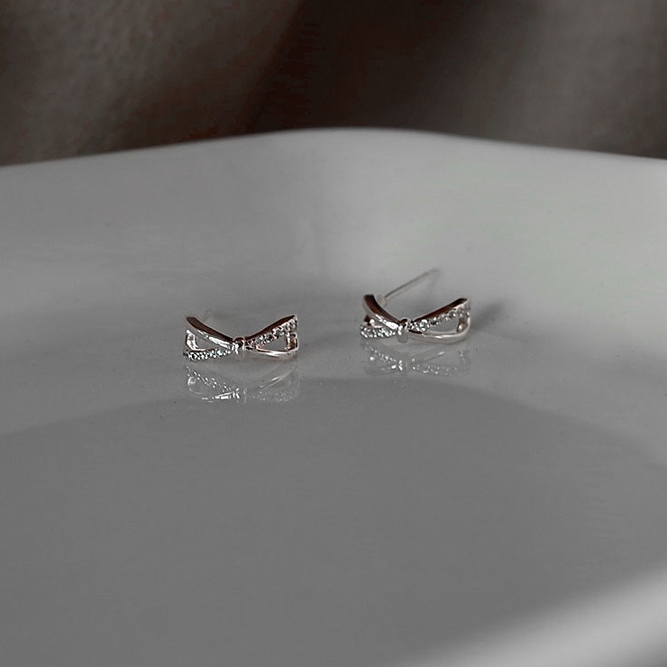 Hoa Tai Cao Cấp Đính Nơ Thiết Kế Đơn Giản Sang Trọng Cho Nữ B2666 Bảo Ngọc Jewelry