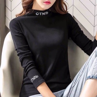 Áo giữ nhiệt thời trang cổ chữ kiểu dáng slim fit Hàn Quốc - Áo giữ nhiệt nữ