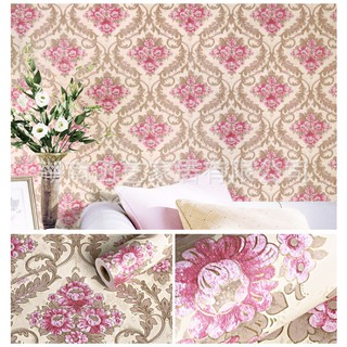 Decal 1m giấy dán tường khổ rộng 45cm - hoa đằng hồng châu âu ell085