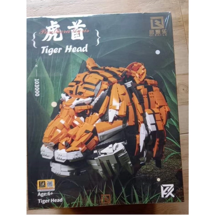 Đồ chơi Lắp ráp Mô hình đầu hổ Creative Moc Ideas Expert Zodiac Signs Tiger Head King of Beasts 103000  3000+PCS